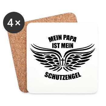 10 Mein Papa ist mein Schutzengel - Untersetzer (4er-Set) - Weiß - Vorne