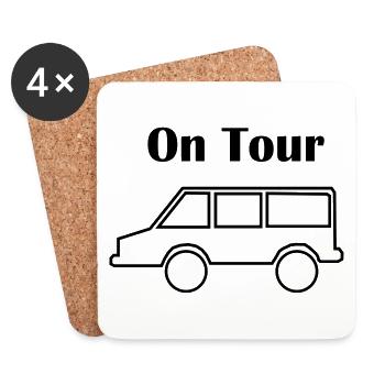 En tournée en voiture - Dessous de verre (lot de 4) - blanc - Devant