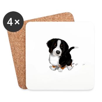 Chien de montagne bernois - Dessous de verre (lot de 4) - blanc - Devant