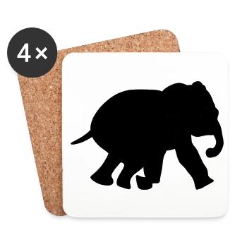 Elefant Symbol Tier - Untersetzer (4er-Set) - Weiß - Vorne