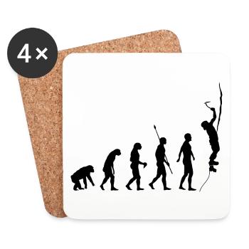 Evolution des Menschen, Eisklettern, Eiskletterer - Untersetzer (4er-Set) - Weiß - Vorne