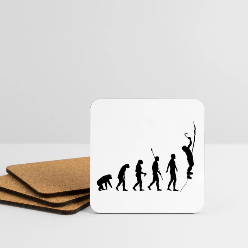 Evolution des Menschen, Eisklettern, Eiskletterer Untersetzer (4er-Set)