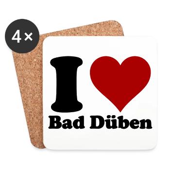 I Love Bad Düben - Untersetzer (4er-Set) - Weiß - Vorne