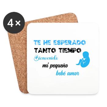 Je t'ai tant attendu BLU BLK - Dessous de verre (lot de 4) - blanc - Devant