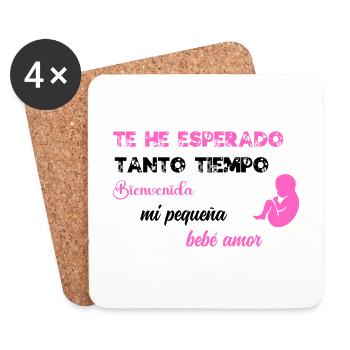 Je t'ai tant attendu PNK BLK - Dessous de verre (lot de 4) - blanc - Devant