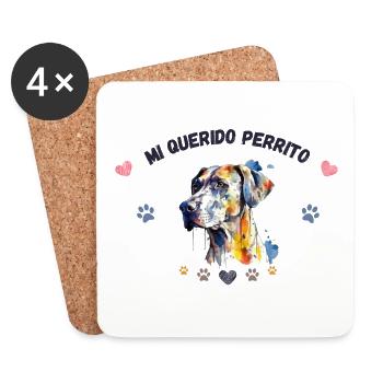 Mon toutou d'amour GR2 BLK - Dessous de verre (lot de 4) - blanc - Devant