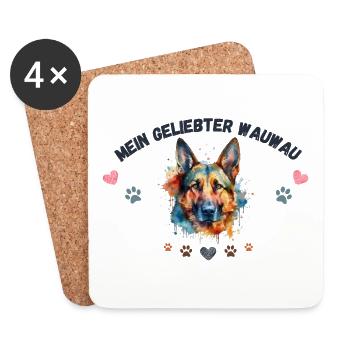Mon toutou d'amour G3 BLK - Dessous de verre (lot de 4) - blanc - Devant