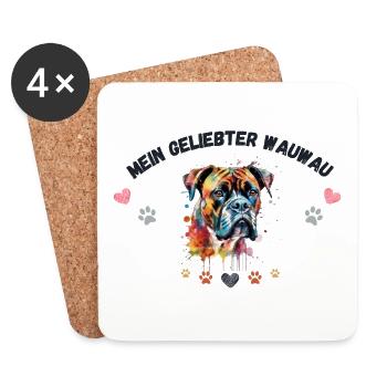 Mon toutou d'amour G4 BLK - Dessous de verre (lot de 4) - blanc - Devant