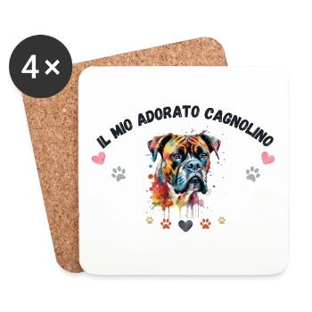 Mon toutou d'amour G4 BLK - Dessous de verre (lot de 4) - blanc - Devant