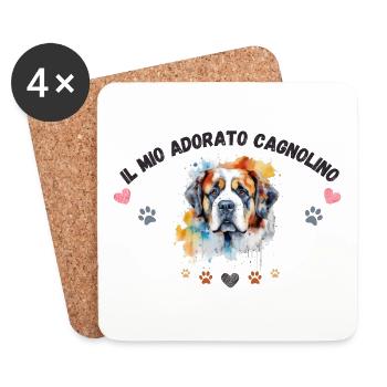 Mon toutou d'amour G6 BLK - Dessous de verre (lot de 4) - blanc - Devant