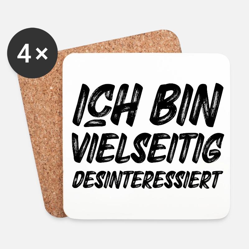 Ich bin vielseitig desinteressiert - Untersetzer (4er-Set) - Weiß