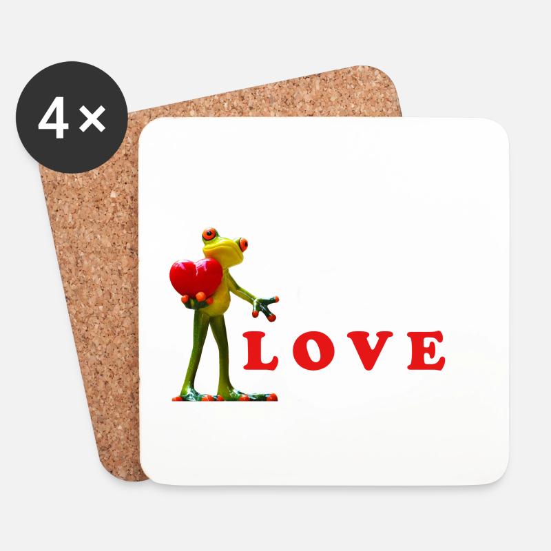 Love Seeds mit Herz und Samen essbar - Untersetzer (4er-Set) - Weiß