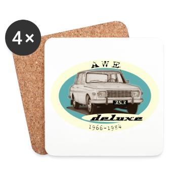 Wartburg 353 Deluxe AWE Design IFA DDR - Coasters (set of 4) - white - Front