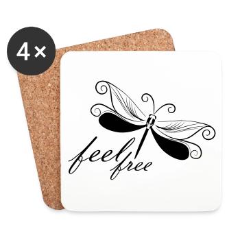 Libelle - Untersetzer (4er-Set) - Weiß - Vorne