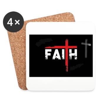 Faith Defying in God Christian Faith Jesus - Coasters (set of 4) - white - Front