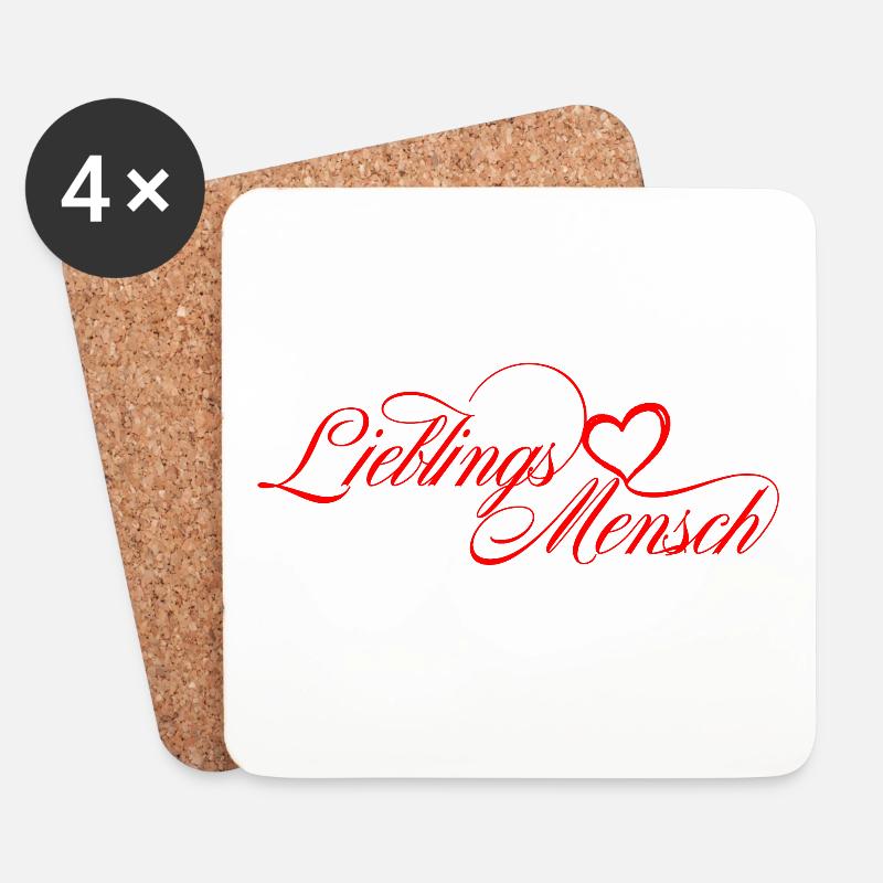 lieblingsmensch - Untersetzer (4er-Set) - Weiß