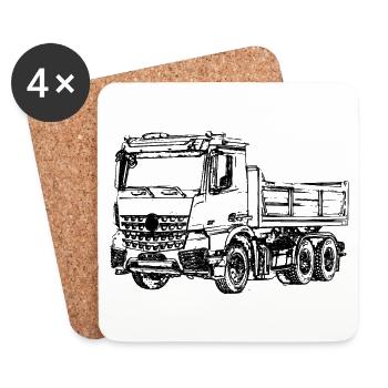 Dump truck tipper truck ciężarówka camion - Coasters (set of 4) - white - Front