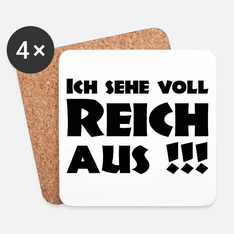 ich sehe voll reich aus - Untersetzer (4er-Set) - Weiß