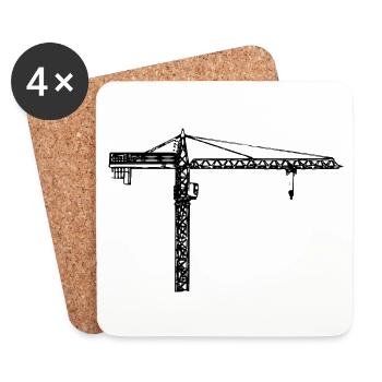 Crane tower crane TDK top turner crane - Coasters (set of 4) - white - Front