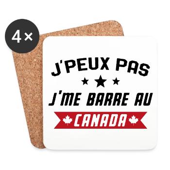 Je peux pas, j'me barre au canada - Dessous de verre (lot de 4) - blanc - Devant