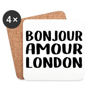 Bonjour Amour London - Dessous de verre (lot de 4) - blanc - Devant