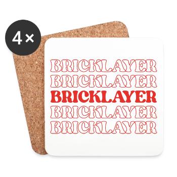 Bricklayer Stonemason Bricklayer Brick Worker - Coasters (set of 4) - white - Front