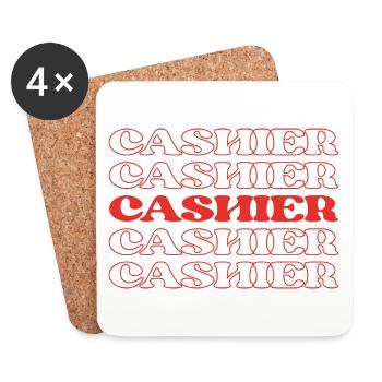 Cashier Teller Bank Teller Clerk Money Handler - Coasters (set of 4) - white - Front