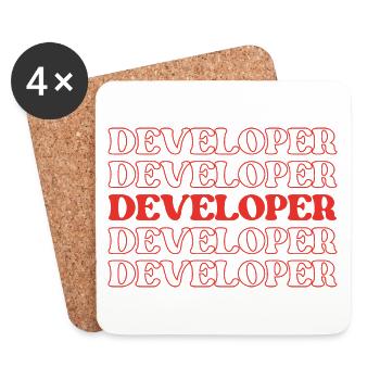 Developer Programmer Coder Coder Software Engineer - Coasters (set of 4) - white - Front