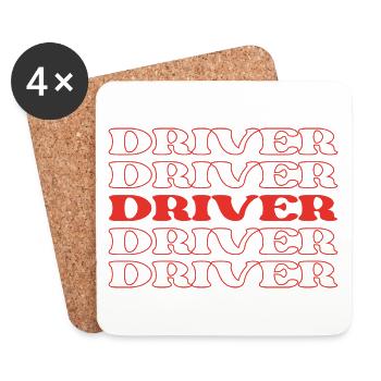 Fahrer, Chauffeur, Autofahrer, Operator, Pilot - Untersetzer (4er-Set) - Weiß - Vorne