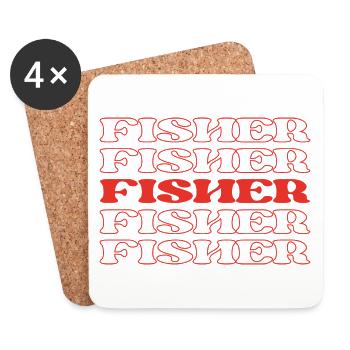 Pêcheur, Pêcheur, Pêcheur, Pêcheur, Pêcheur, Pêcheur, Pêcheur - Dessous de verre (lot de 4) - blanc - Devant