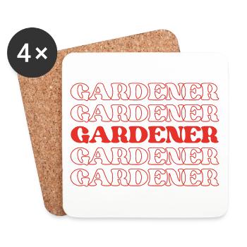 Gärtner Gartengärtner Landschaftsgärtner Pflanzgefäß - Untersetzer (4er-Set) - Weiß - Vorne