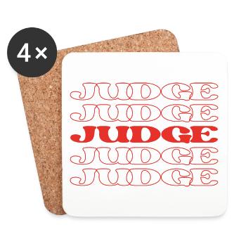 Judge Magistrate Justice Arbiter Adjudicator - Coasters (set of 4) - white - Front