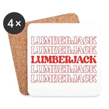 Lumberjack Woodcutter Logger Timber Worker Timber - Coasters (set of 4) - white - Front