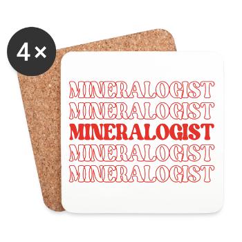 Mineraloge Mineralexperte Mineralwissenschaftler - Untersetzer (4er-Set) - Weiß - Vorne