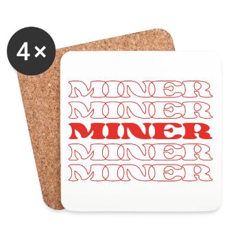 Bergmann Erzgräber Minenarbeiter Rockhound Extraktor - Untersetzer (4er-Set) - Weiß - Vorne