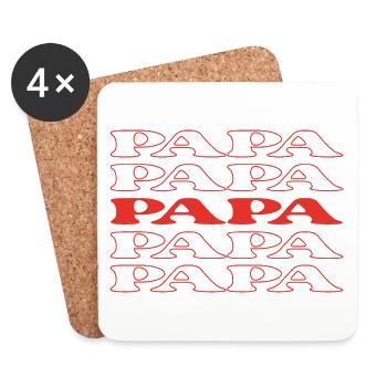 Papa Dad Father Pop Old Man - Coasters (set of 4) - white - Front