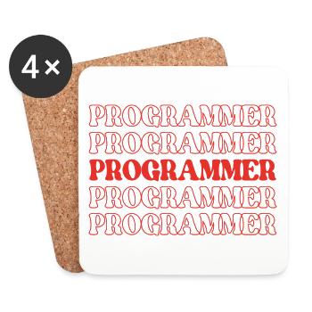 Programmierer, Programmierer, Entwickler, Programmierer, Software-Ingenieur - Untersetzer (4er-Set) - Weiß - Vorne