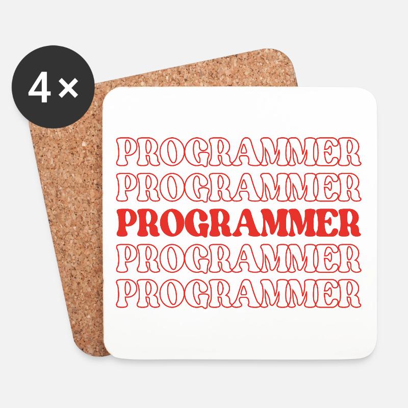 Programmierer, Programmierer, Entwickler, Programmierer, Software-Ingenieur - Untersetzer (4er-Set) - Weiß