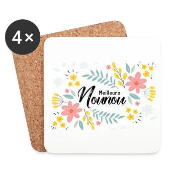 Meilleure Nounou cadeau nounou - Dessous de verre (lot de 4) - blanc - Devant