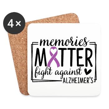 Memories Matter Fight Against Alzheimers - Coasters (set of 4) - white - Front