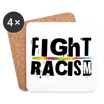 Lutter contre le racisme - Dessous de verre (lot de 4) - blanc - Devant