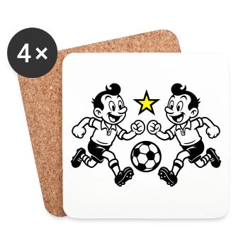 Fussball Team Comic Verein - Untersetzer (4er-Set) - Weiß - Vorne