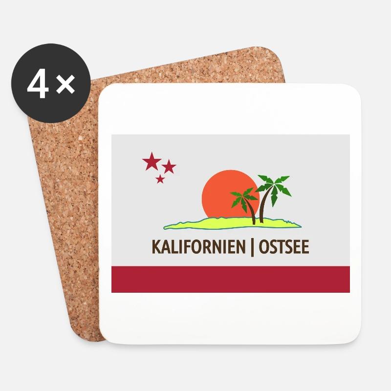Kalifornien - Untersetzer (4er-Set) - Weiß