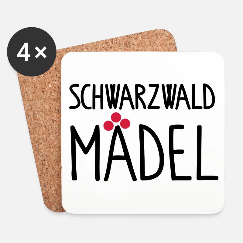 Schwarzwaldmädel - Untersetzer (4er-Set) - Weiß