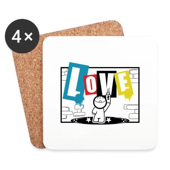 Love Stem Graffiti spray sweet - Coasters (set of 4) - white - Front