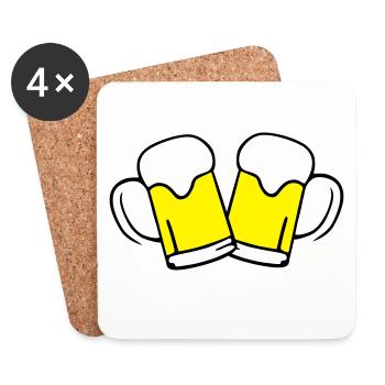 Bier, Bierkrug, - Untersetzer (4er-Set) - Weiß - Vorne