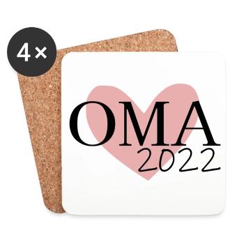 Oma 2022 - Untersetzer (4er-Set) - Weiß - Vorne
