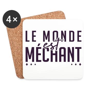 Le monde est méchant - Dessous de verre (lot de 4) - blanc - Devant