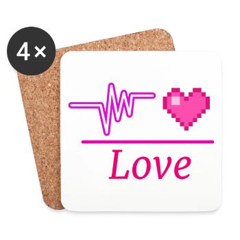 Love - Coasters (set of 4) - white - Front