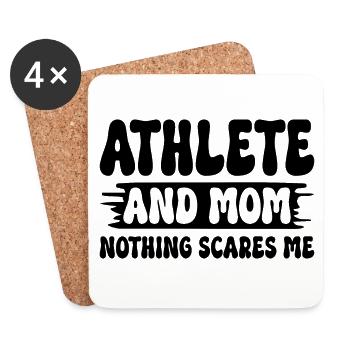 Sportlerin und Mama nichts macht mir Angst sportliche Mutter - Untersetzer (4er-Set) - Weiß - Vorne